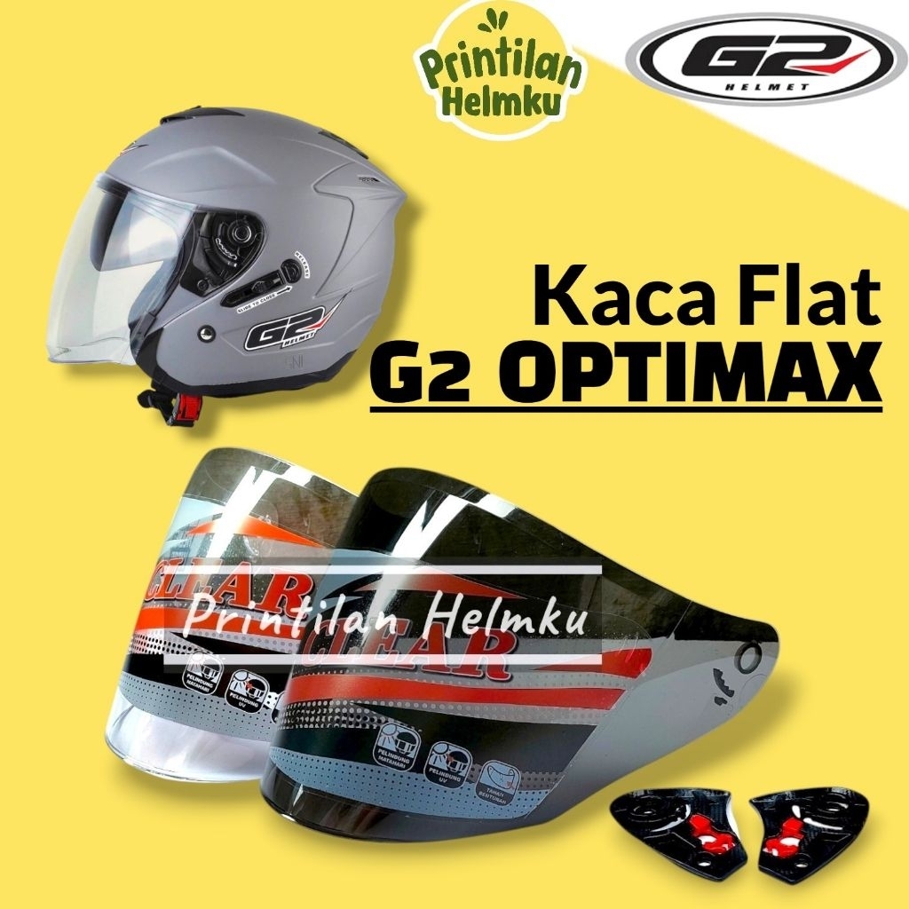 Kaca Helm G2 OPTIMAX Flat Visor Helmet G2 OPTIMAX Bening Hitam