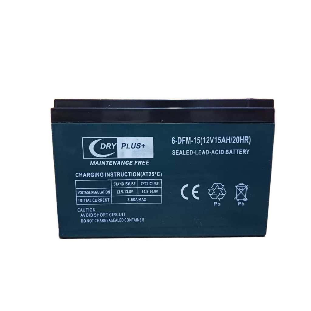 AKI SEPEDA LISTRIK/BATTERY SEPEDA LISTRIK DRYPLUS AKI SELIS 12 VOLT 15 AMPER