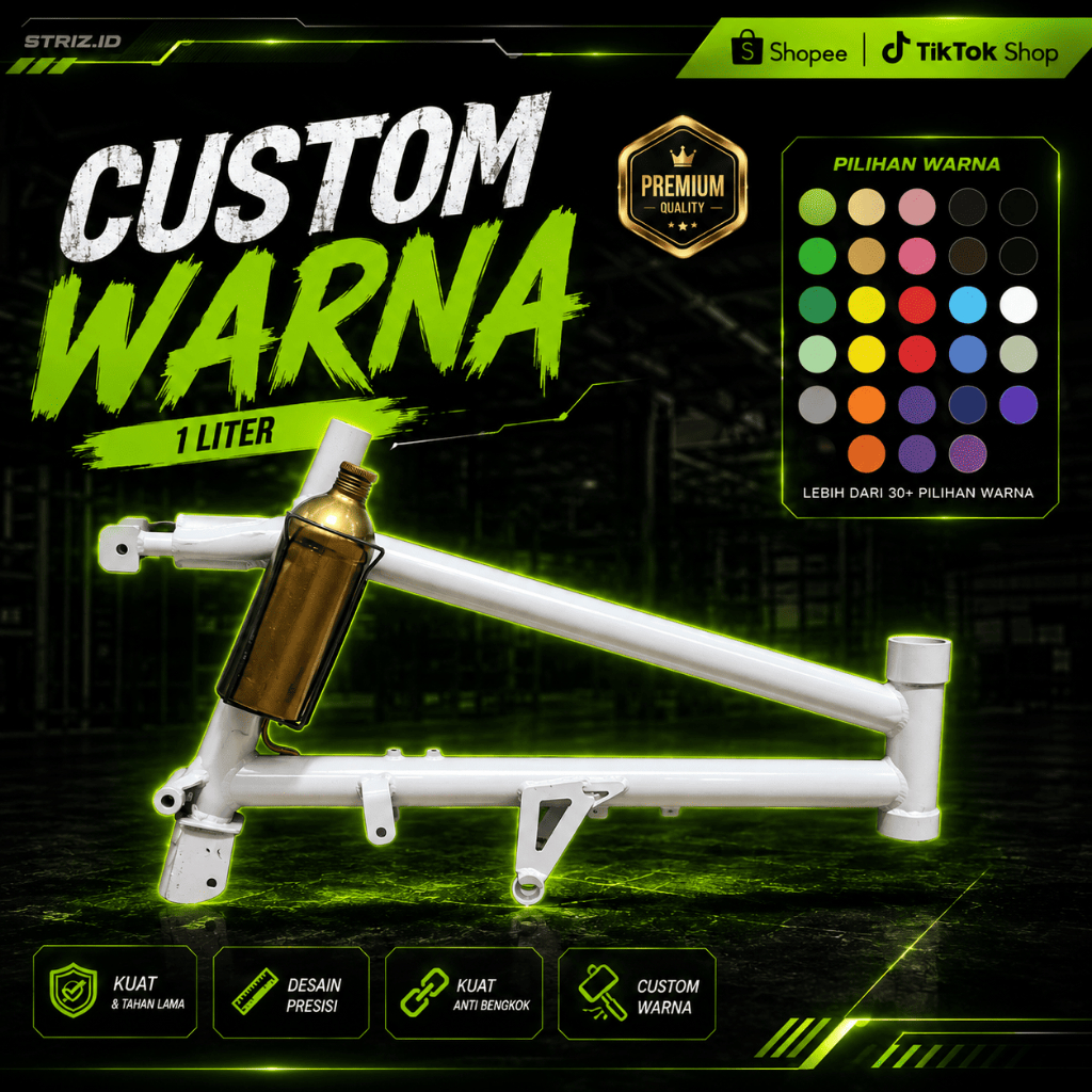 Rangka BMX Custom Universal Bonus Tangki 1 Liter | Cocok Supra, Karisma, Revo & Motor Bebek Lainnya