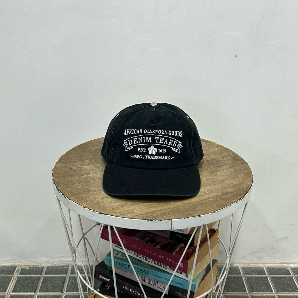 DENIM TEARS ADG STAMP CAP BLACK