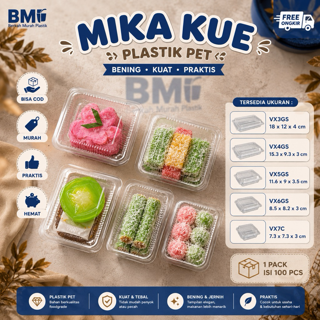 MIKA VIP 3GS 4GS 5GS 6GS 6A 7C / MIKA PLASTIK NASI / MIKA MAKANAN / MIKA KUE / MIKA KOTAK KECIL / MI