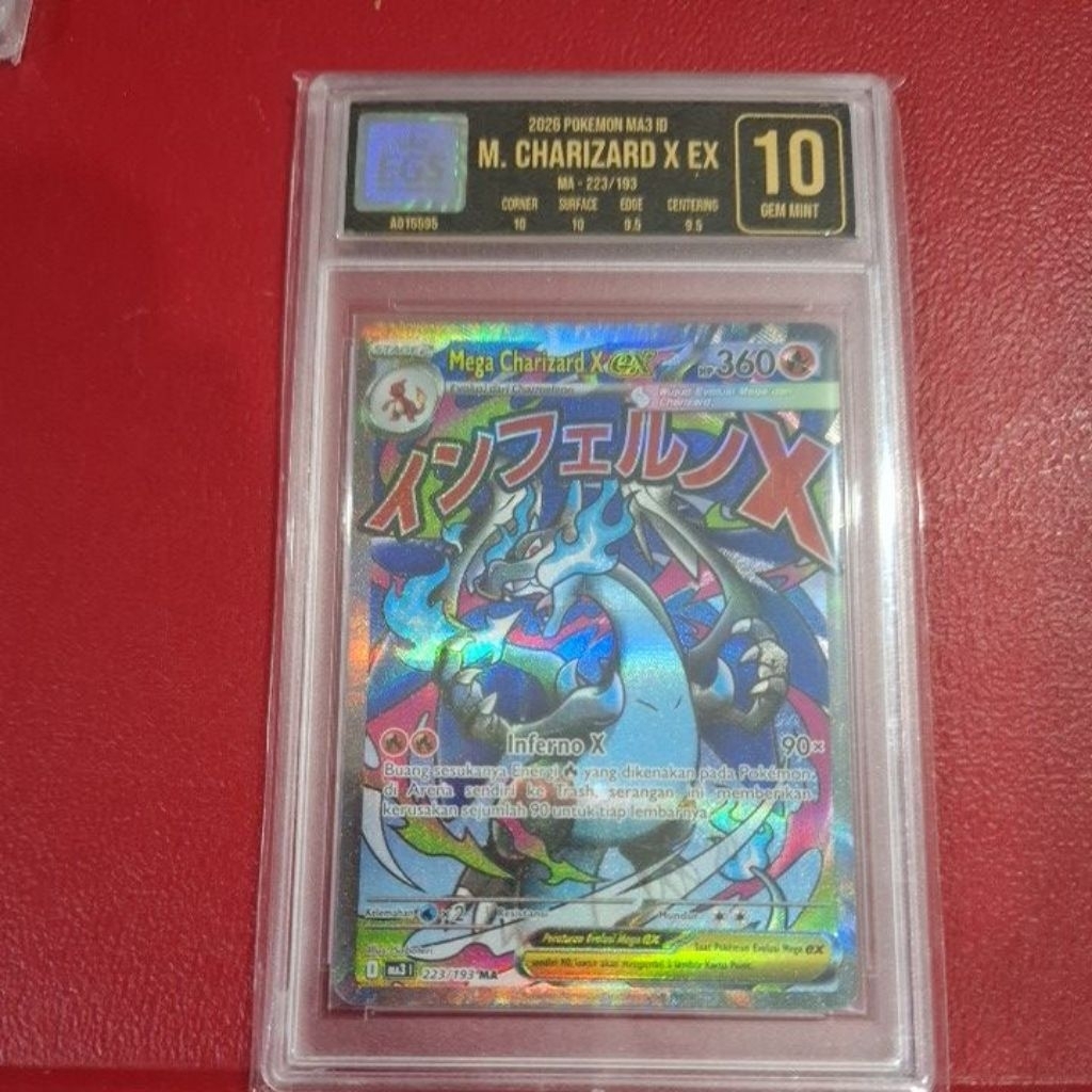 Slab EGS 10 Mega Charizard X ex 223/193 MA MA3  Kartu Pokemon TCG Trading Card Game Indonesia