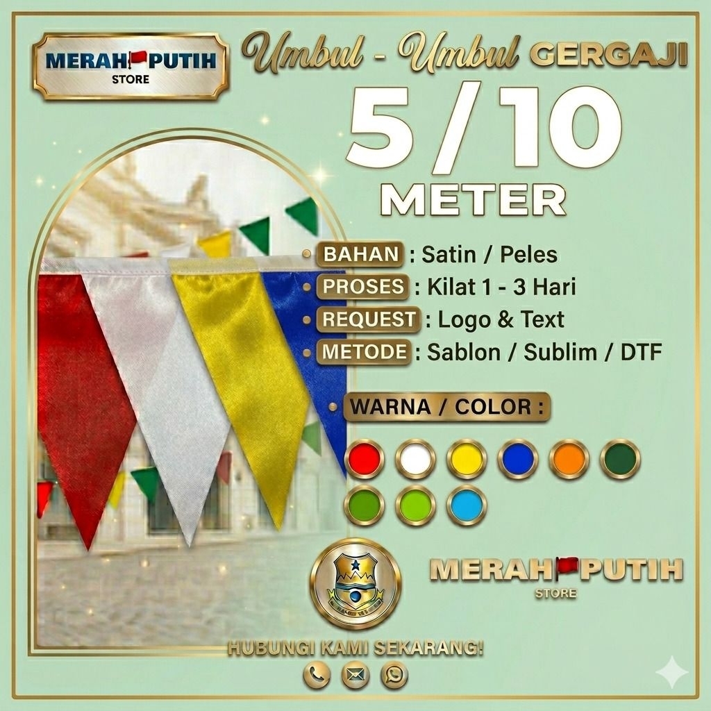 Bendera umbul umbul segitiga / rarawi