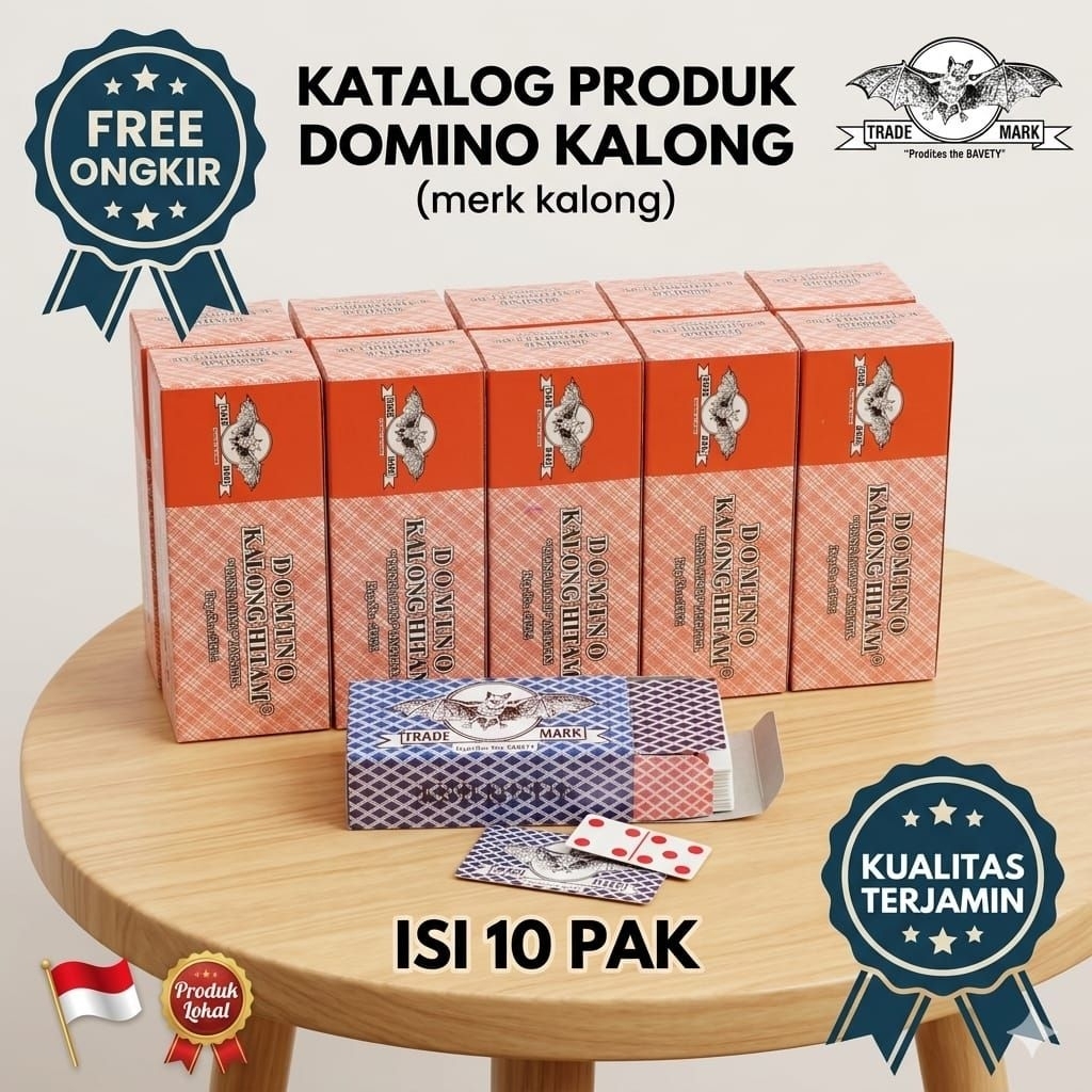 Kartu Domino atau gaple Merk Kalong isi 10