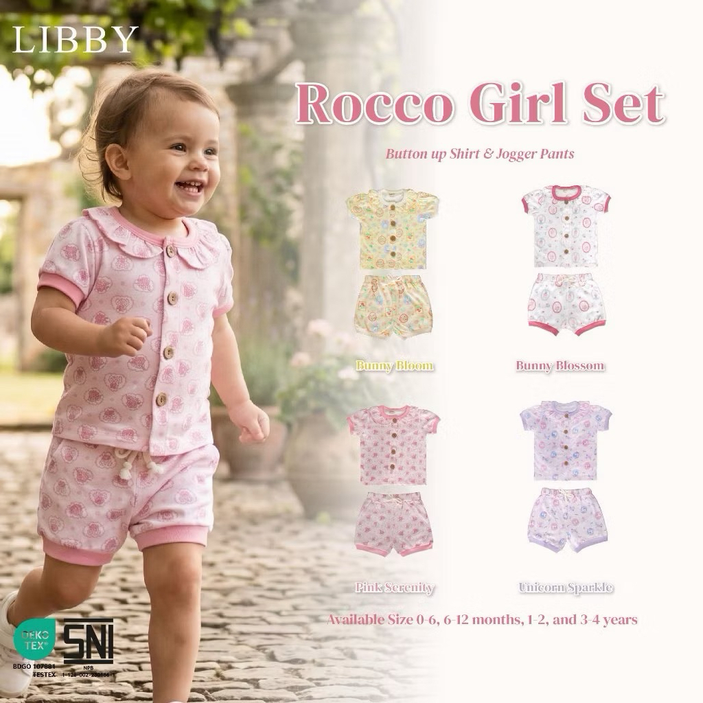 Libby Rocco set pendek motif - LIBBY Earth Stelan Rocco Set Pendek Celana Pendek