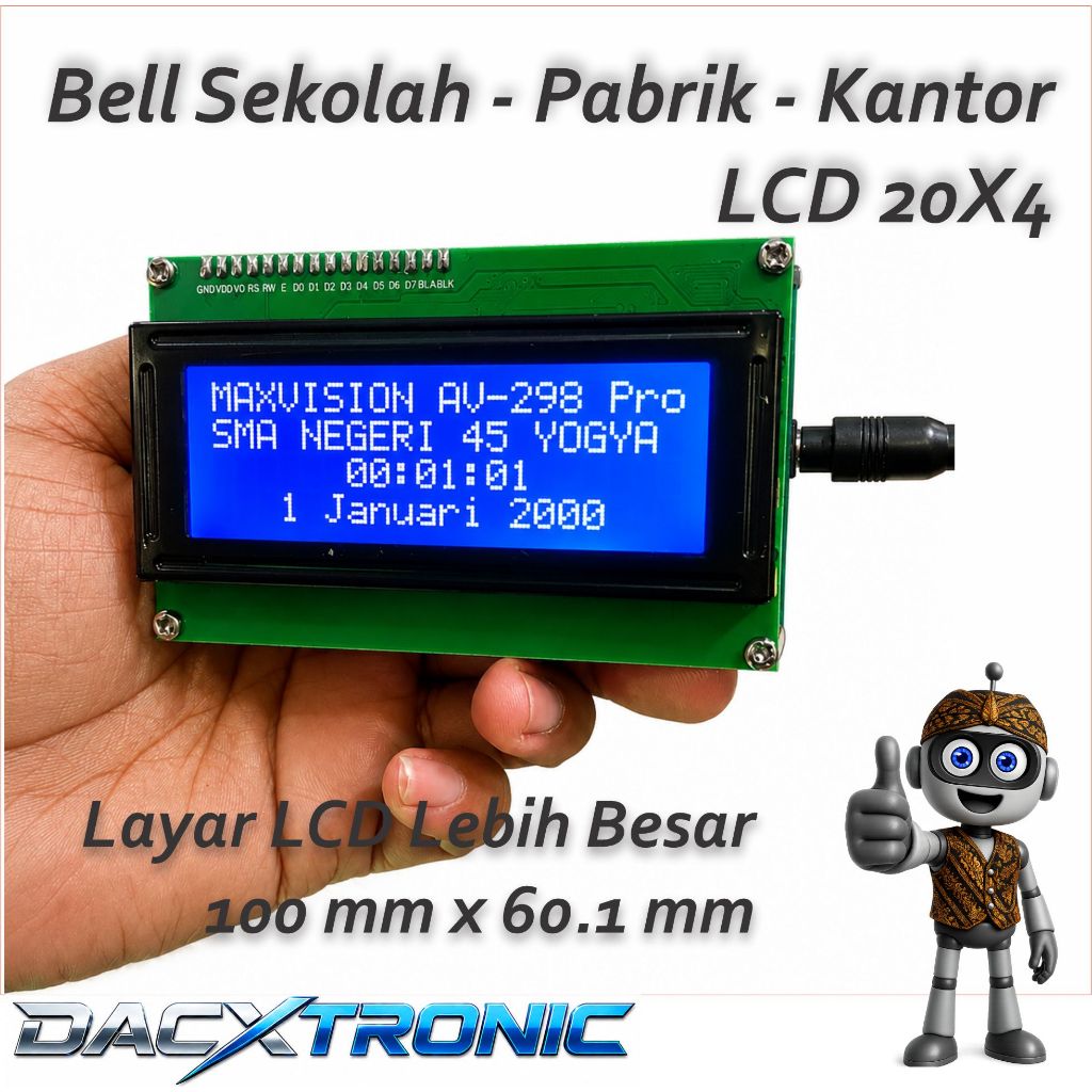 Bel sekolah bel pabrik bel kantor LCD Besar 20x4 Wifi V3.0