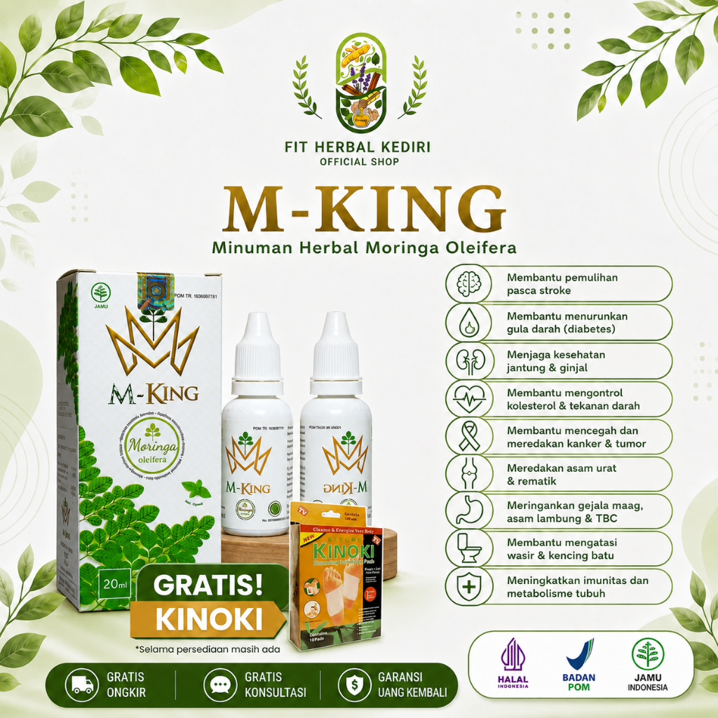 M-KING Tetes Herbal Premium – Rajanya Jamu Tetes Indonesia (Bantu Atasi Stroke, Diabetes, Kolesterol