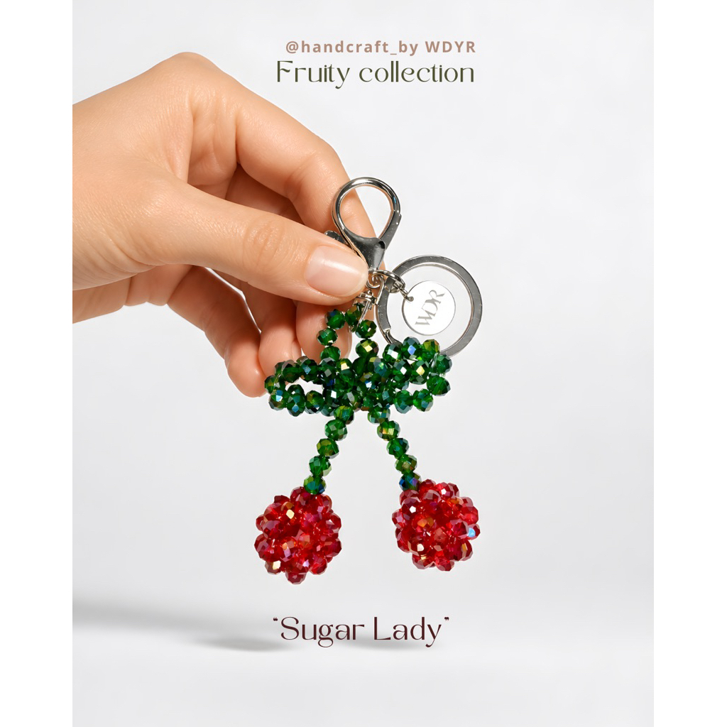 WDYR Juicy Cherry  bagcharm/keychain| gantungan tas kunci cherry
