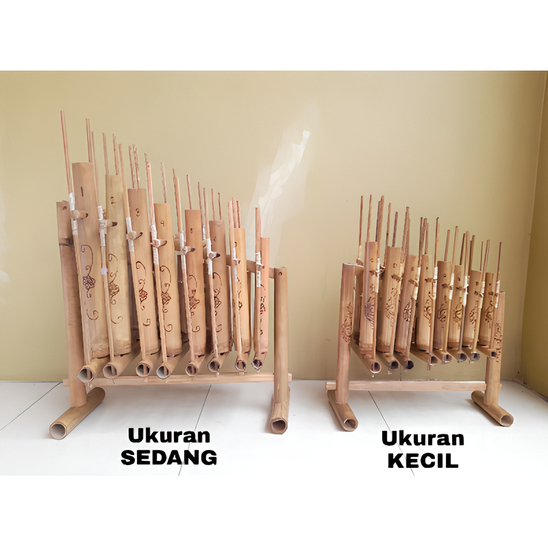 Angklung 1set 8 Nada ukuran sedang 1 Oktaf Untuk Anak SD/SMP alat musik tradisional mainan anak Indo