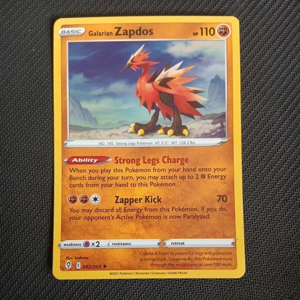 POKEMON GALARIAN ZAPDOS EVOLVING SKIES FOIL SINGLES