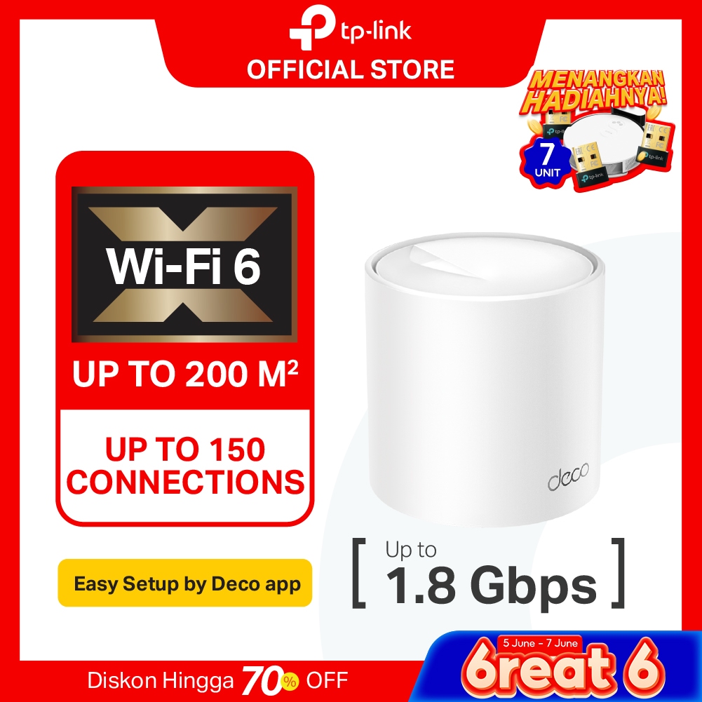 TP-Link Deco X20 | AX1800 Mesh WiFi 6 System | Dual Band | Gigabit | AI-Driven | Seamless Roaming