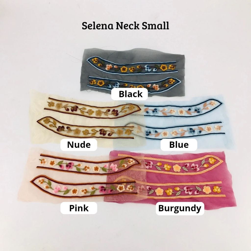 Bordir Jahit Kain Organza Selena Neck Small