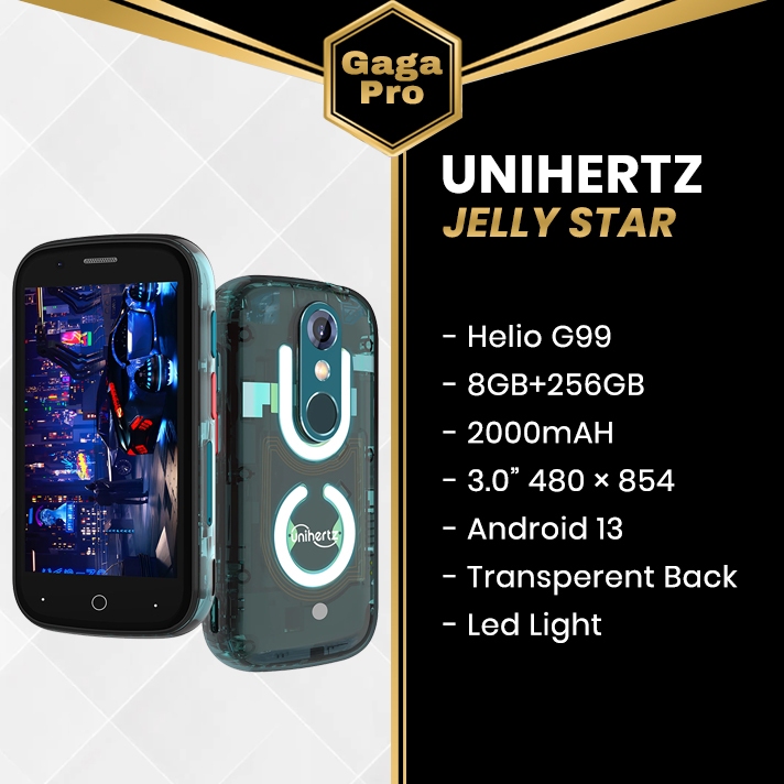 Unihertz Jelly Star Smartphone Mini Android 13 8GB 256GB Lampu Led Android 13