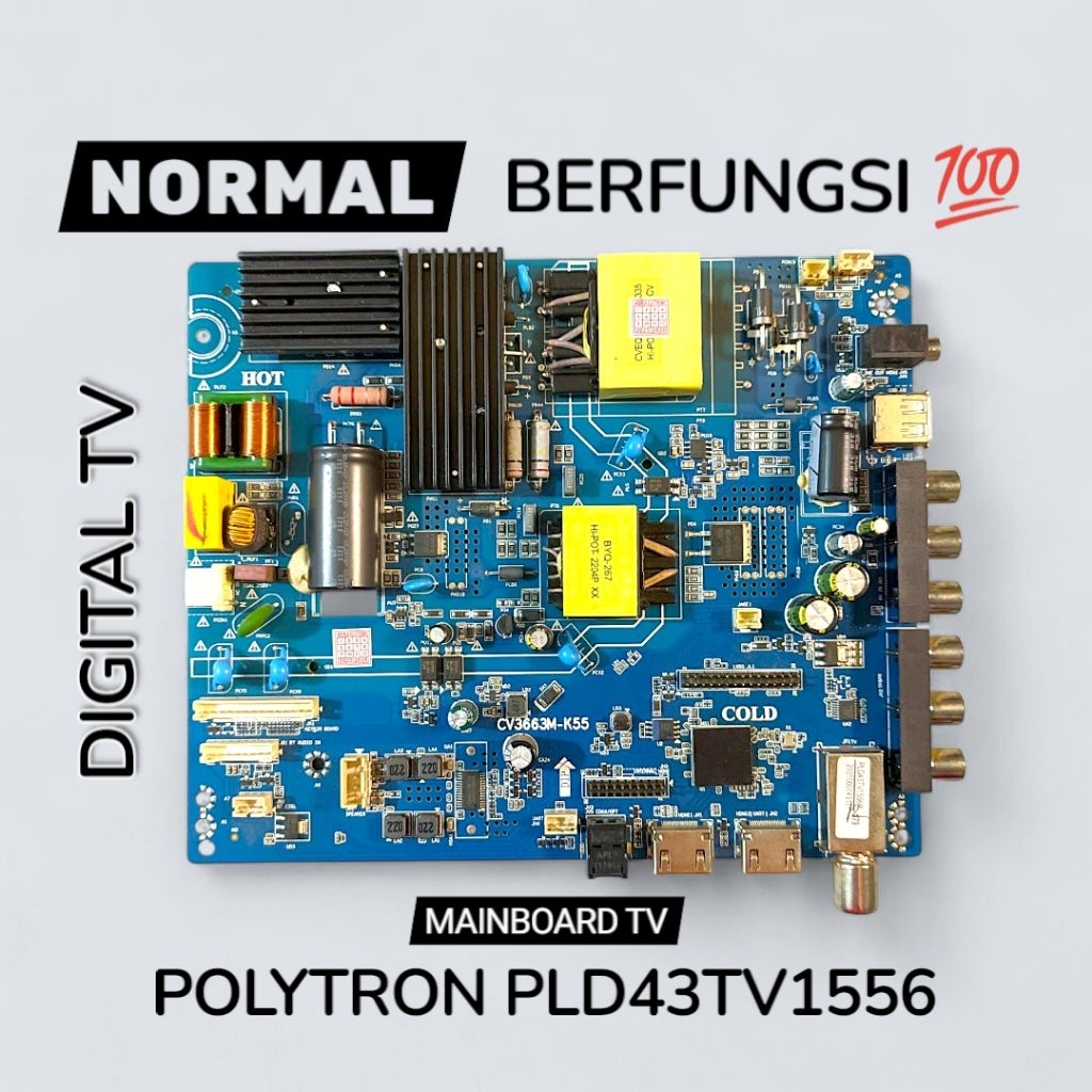 MB TV // MODUL TV MAINBOARD TV LED POLYTRON PLD43TV1556 43TV1556