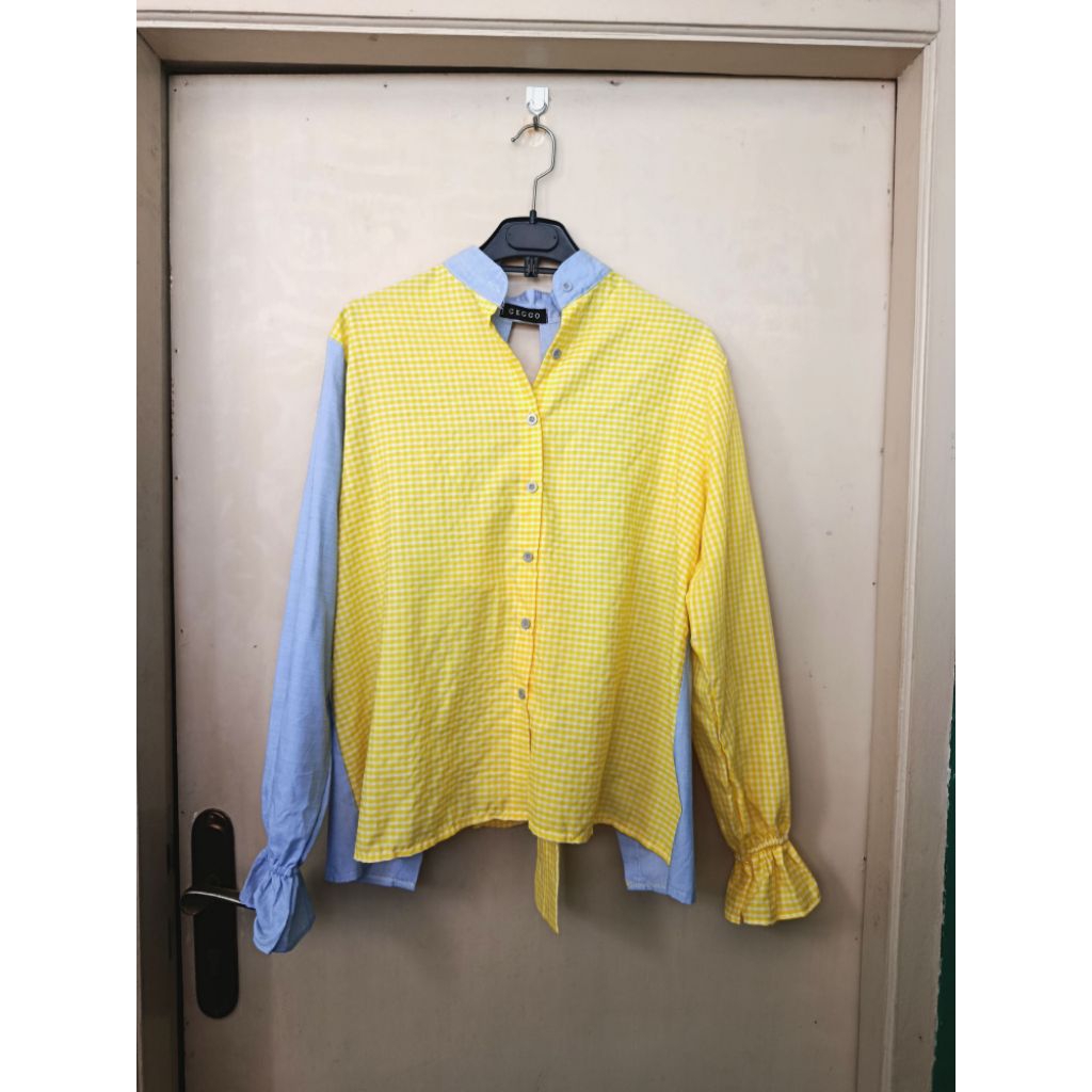 BARU Atasan Kemeja Geggo Kuning Backless