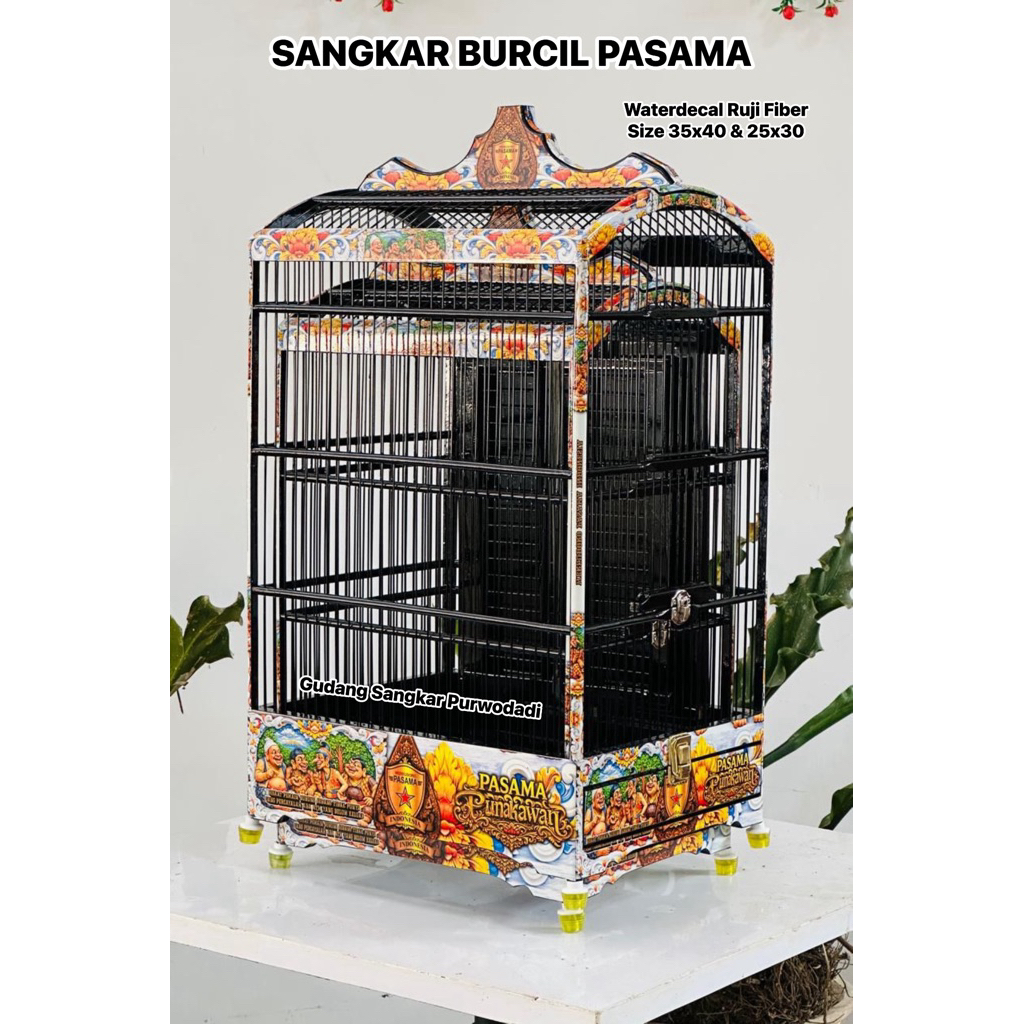 SANGKAR BURCIL PASAMA Ruji Fiber ( FREE Packing Kayu )