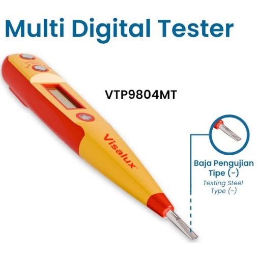 Multi Digital Tester Obeng Tespen Tipe Minus (3 x 160 mm) - Alat Pendeteksi Arus dengan Lampu Indika