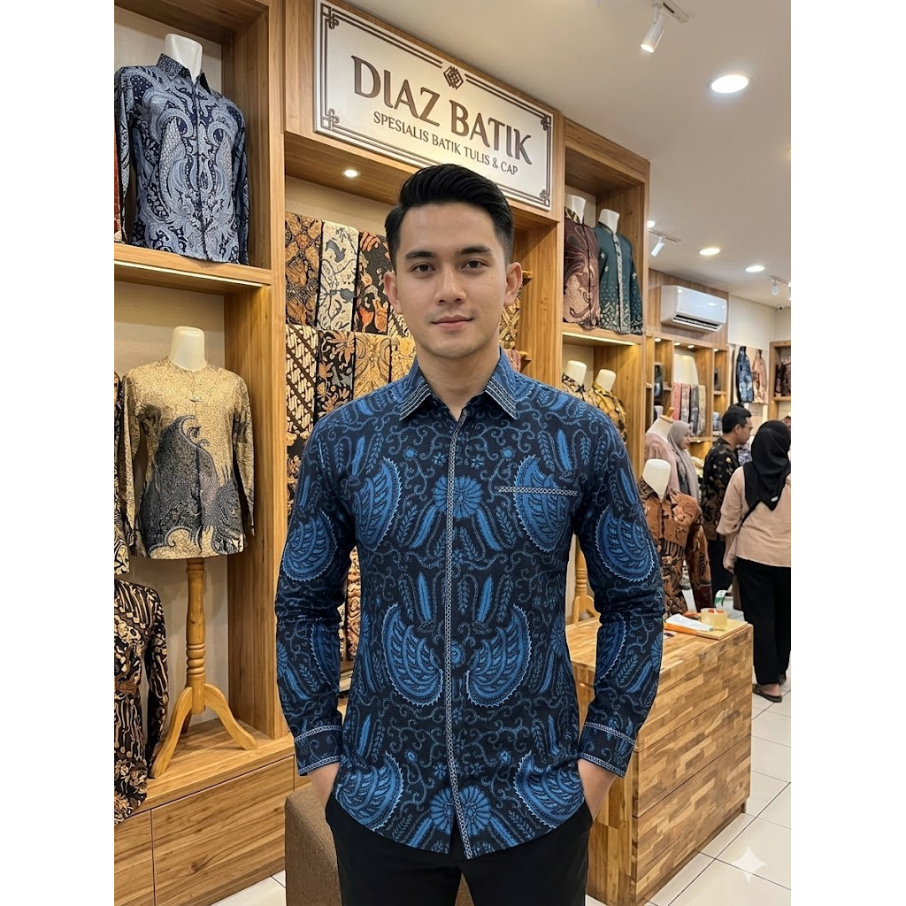 kemeja batik katun primisima batik laseman jahitan smock bordir lapisan trikot waffer