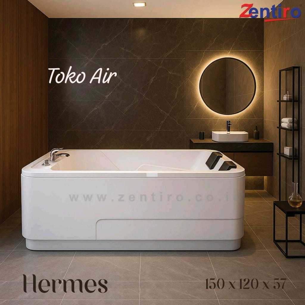 Bathtub ZENTIRO Bathtub Jacuzzi Standing HERMES | Bathtub Whirlpool Marble 150