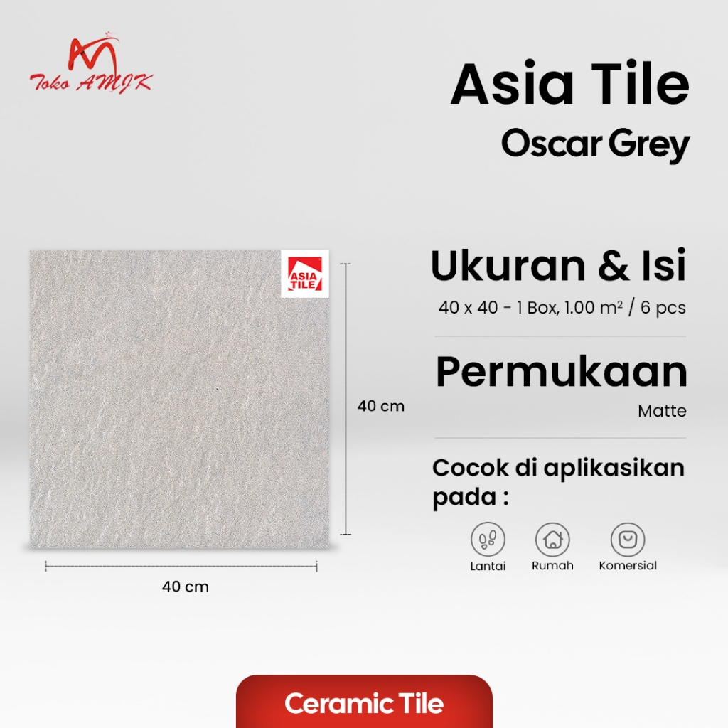Keramik Asia 40x40 Oscar Grey