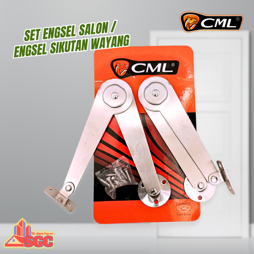 Set Engsel Salon / Engsel Sikutan Wayang CML Stainless Steel Lengkap dengan Sekrup
