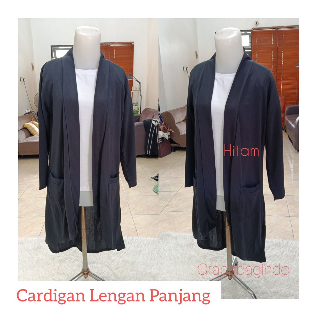 KARDIGAN PANJANG LENGAN PANJANG/ OUTER CEWEK / LUARAN MUSLIMAH CARDIGAN