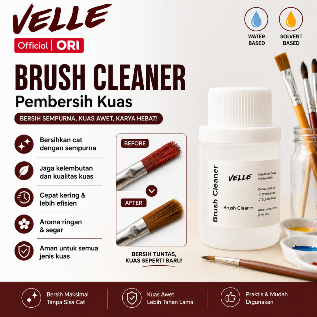 Velle - Pembersih Kuas Cat sepatu | Brush Cleaner