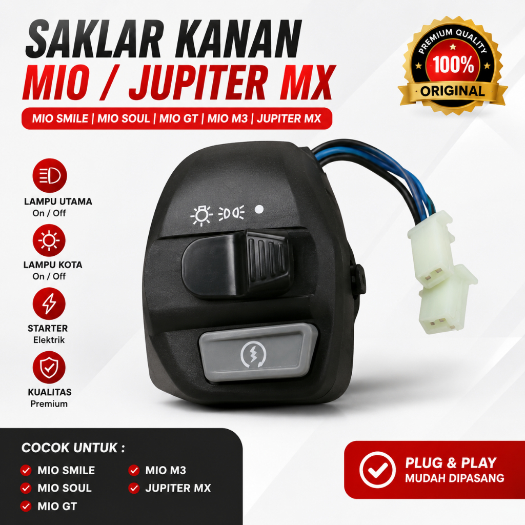 Saklar Kanan Mio Smile Mio Soul Mio GT Mio M3 Jupiter MX Saklar Lampu Starter Elektrik