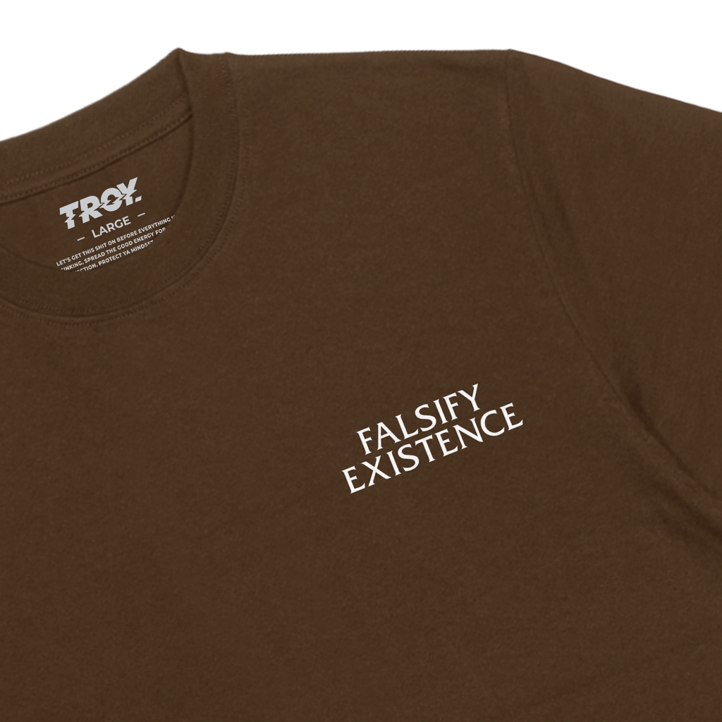 TROY COMPANY Kaos Pria Lengan Pendek Coklat Toffee - Falsify Exis Tshirt Toffee MTD 3633