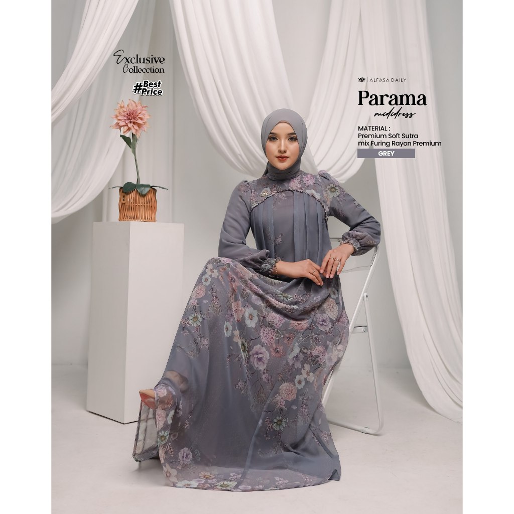 GAMIS KONDANGAN PREMIUM PARAMA MIDI DRESS - ALFASA DAILY