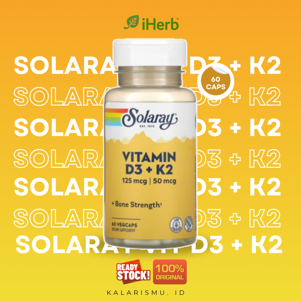 Solaray Vitamin D3 K2 5000 IU 60 Veg Vitamin D3K2 Tulang Gigi