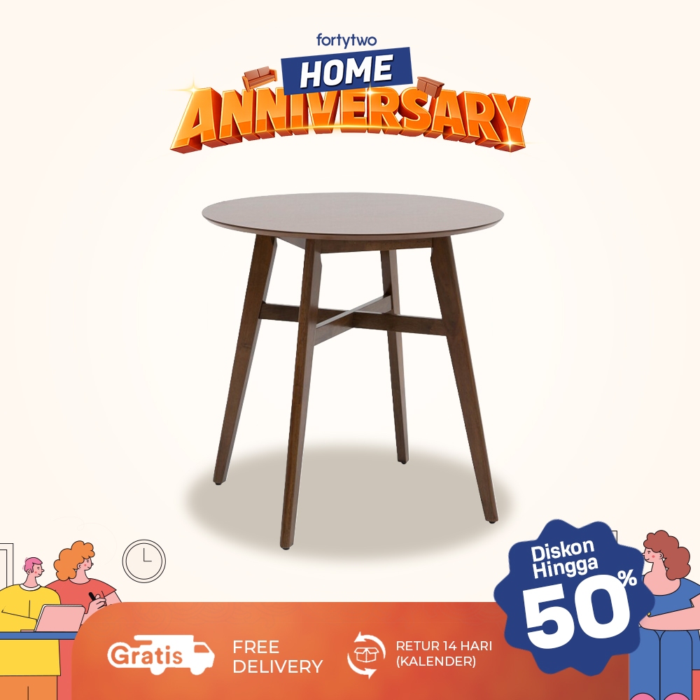 Fortytwo Meja Makan Keira - Keira Counter Height Table - Kayu Alami