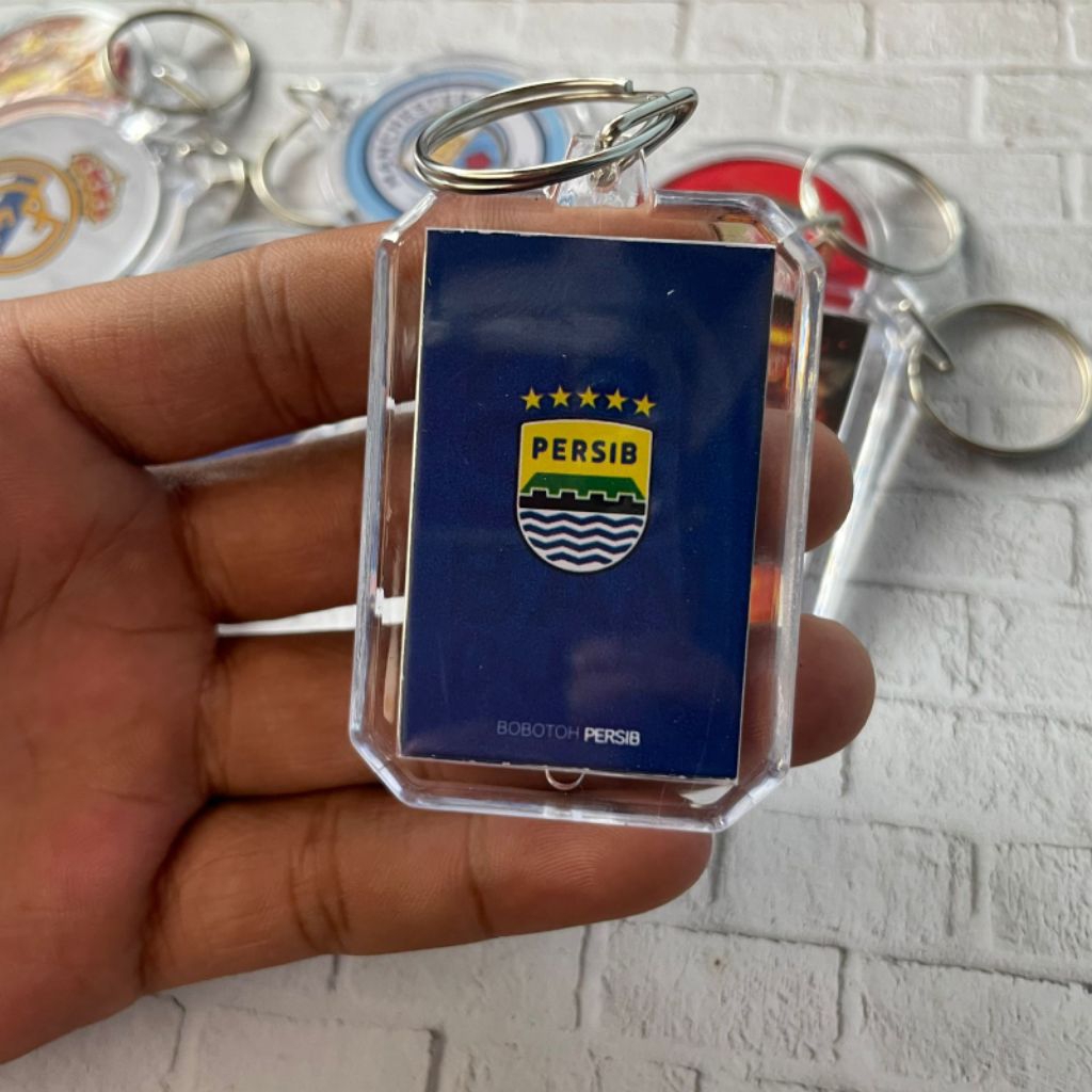 gantungan kunci akrilik persegi PERSIB BANDUNG bintang 5