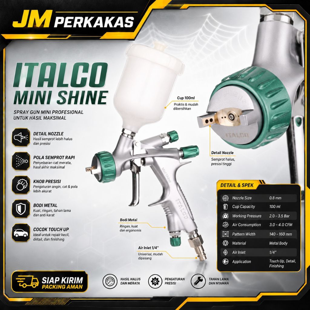 Spray Gun Premium Italco mini shine -1 Spray gun mini spray gun hvlp bukan Auarita