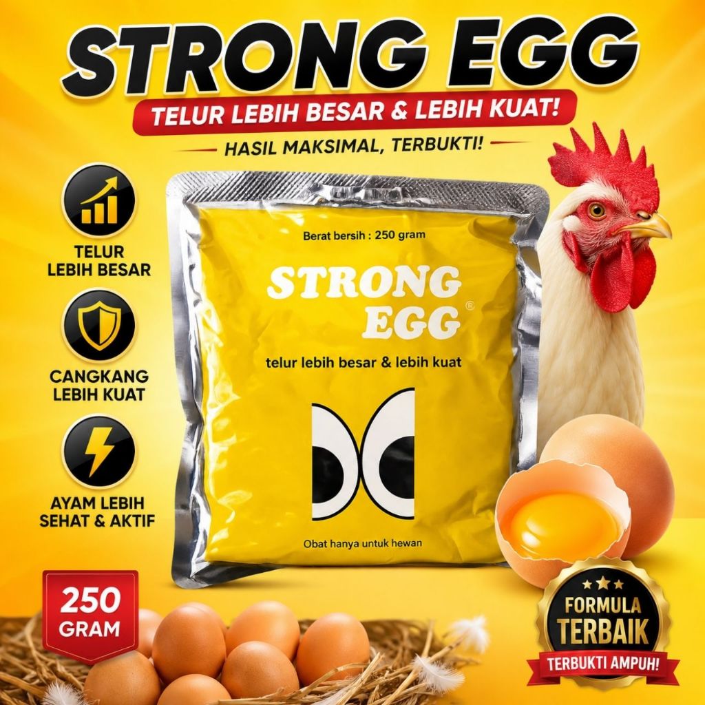 Egg Strong Ayam Petelur 250gr Kalsium Ayam Petelur Vitamin B Complex Pakan Ayam Petelur Vitamin untu