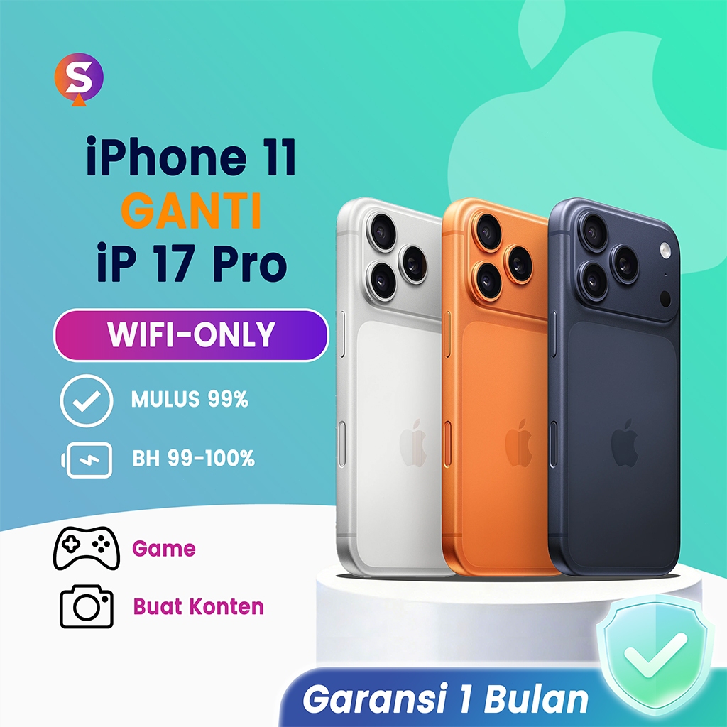 iPhone 11 - 17 PRO Bekas Variasi Khusus WIFI ONLY 64GB/128GB Second iP 11
