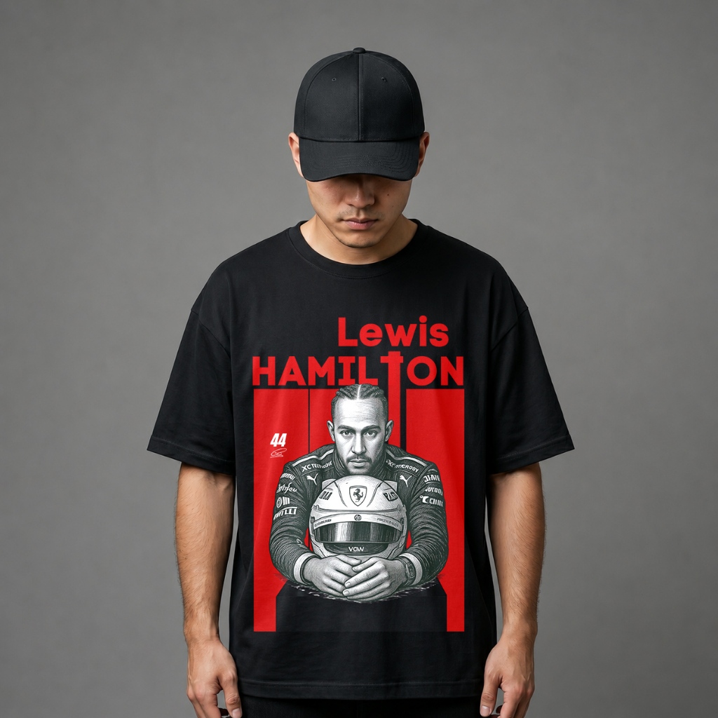 F1 Hamilton Kaos Tshirt Oversize Reguler Boxy Sleeveless Long Sleeve Unisex - VELNOR
