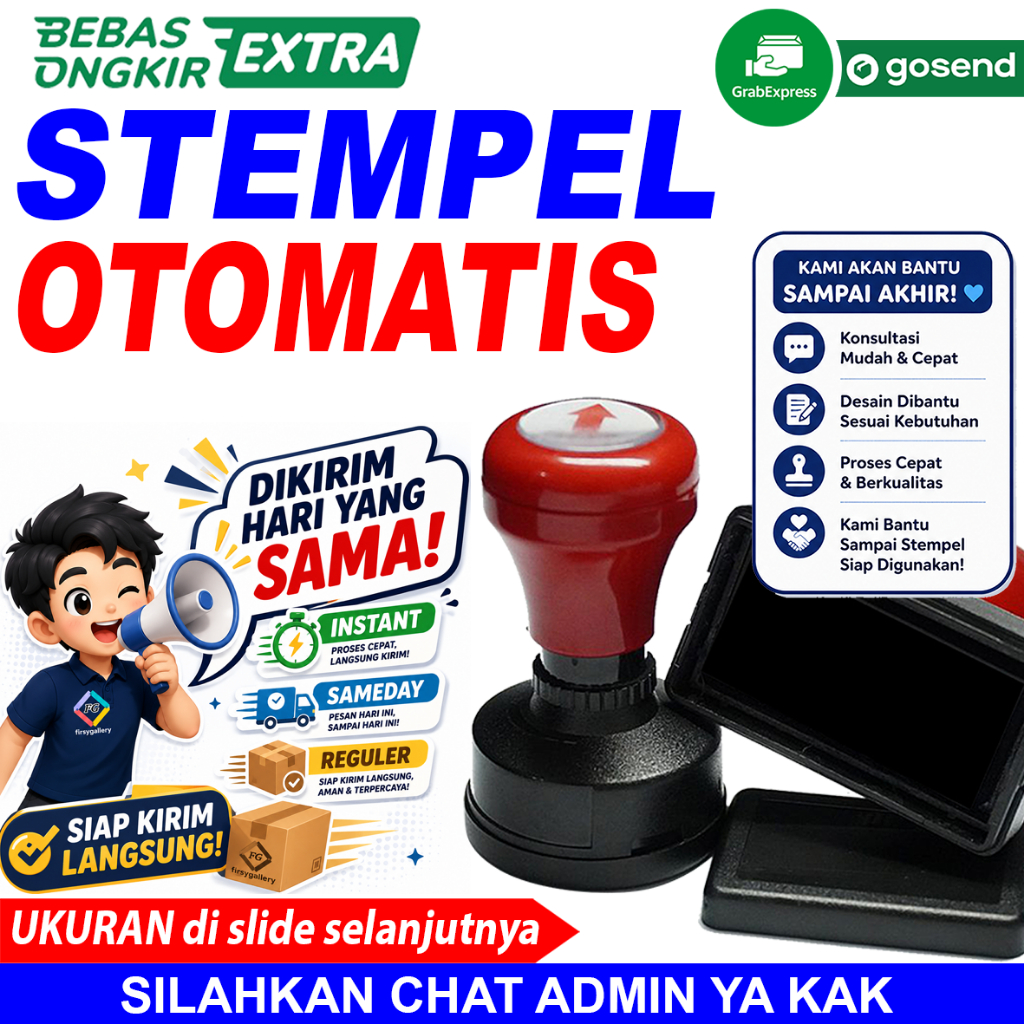 [Ukuran Besar Dan Jumbo] Stempel Otomatis, Stempel Flash, Stempel Custom, Stempel Nama, Bebas Custom