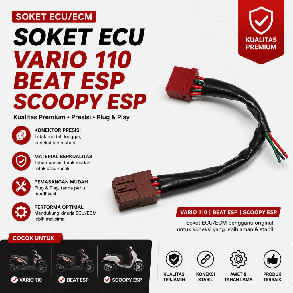 Socket ECM Soket ECM Kabel ECU Beat ESP Scoopy ESP Vario 110 ESP