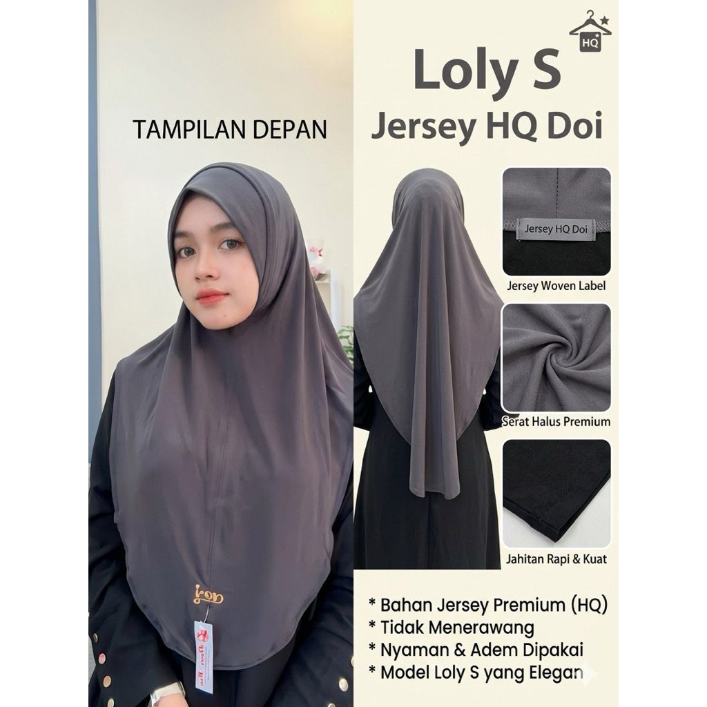 190 JILBAB LOLY MALAY LIPAT SIZE TANGGUNG S MELAYU DOA IBU JERSEY HIGH QUALITY/JILBAB DOI ORI BY BUN
