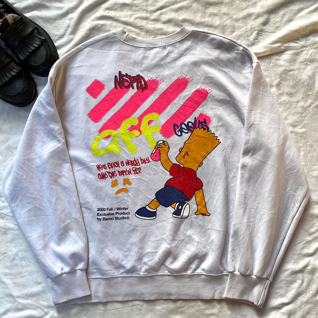 2020 Baron Simpson Oversized Crewneck Sweatshirt scnd prlvd original Crewneck simpson