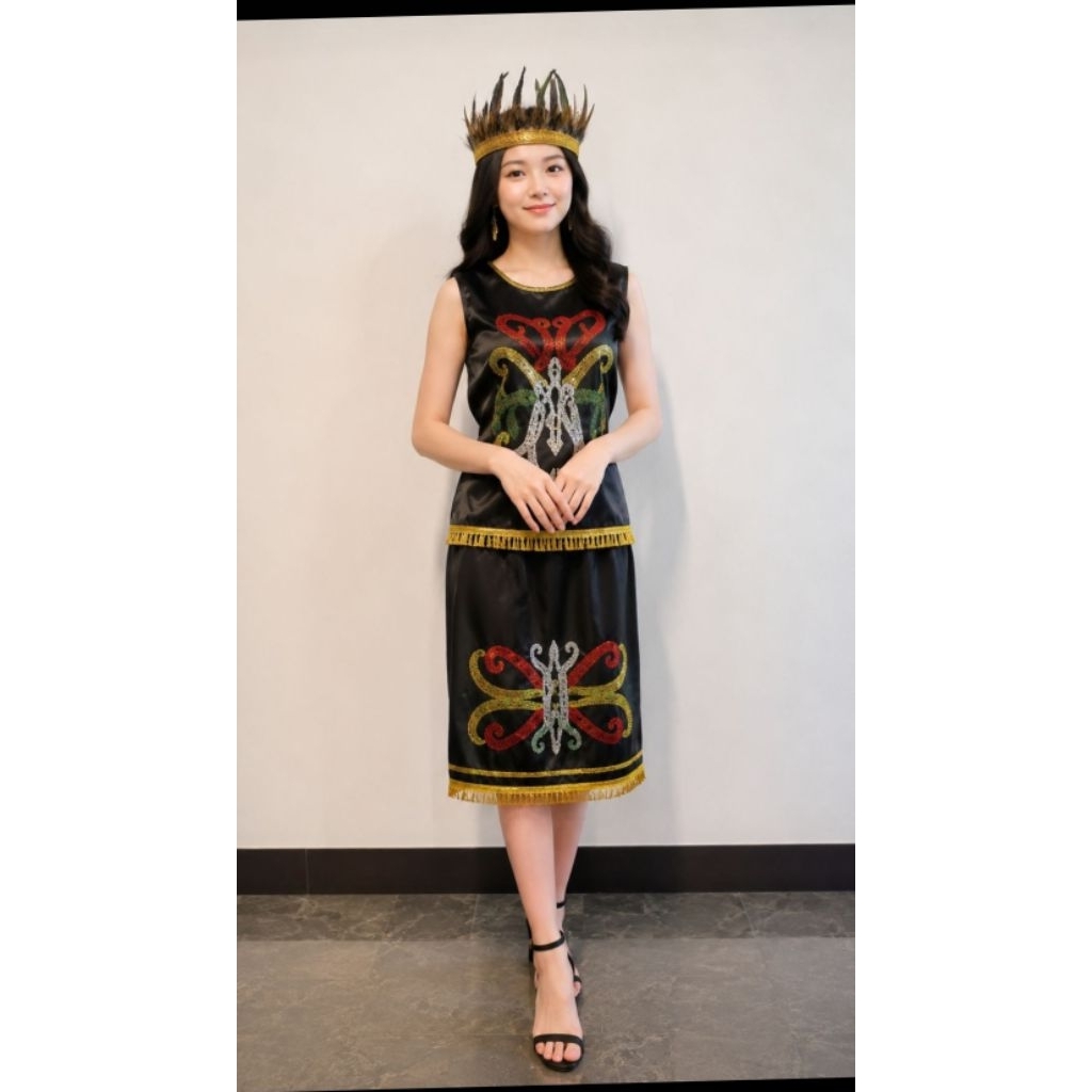 baju adat Kalimantan Timur dewasa+bulu