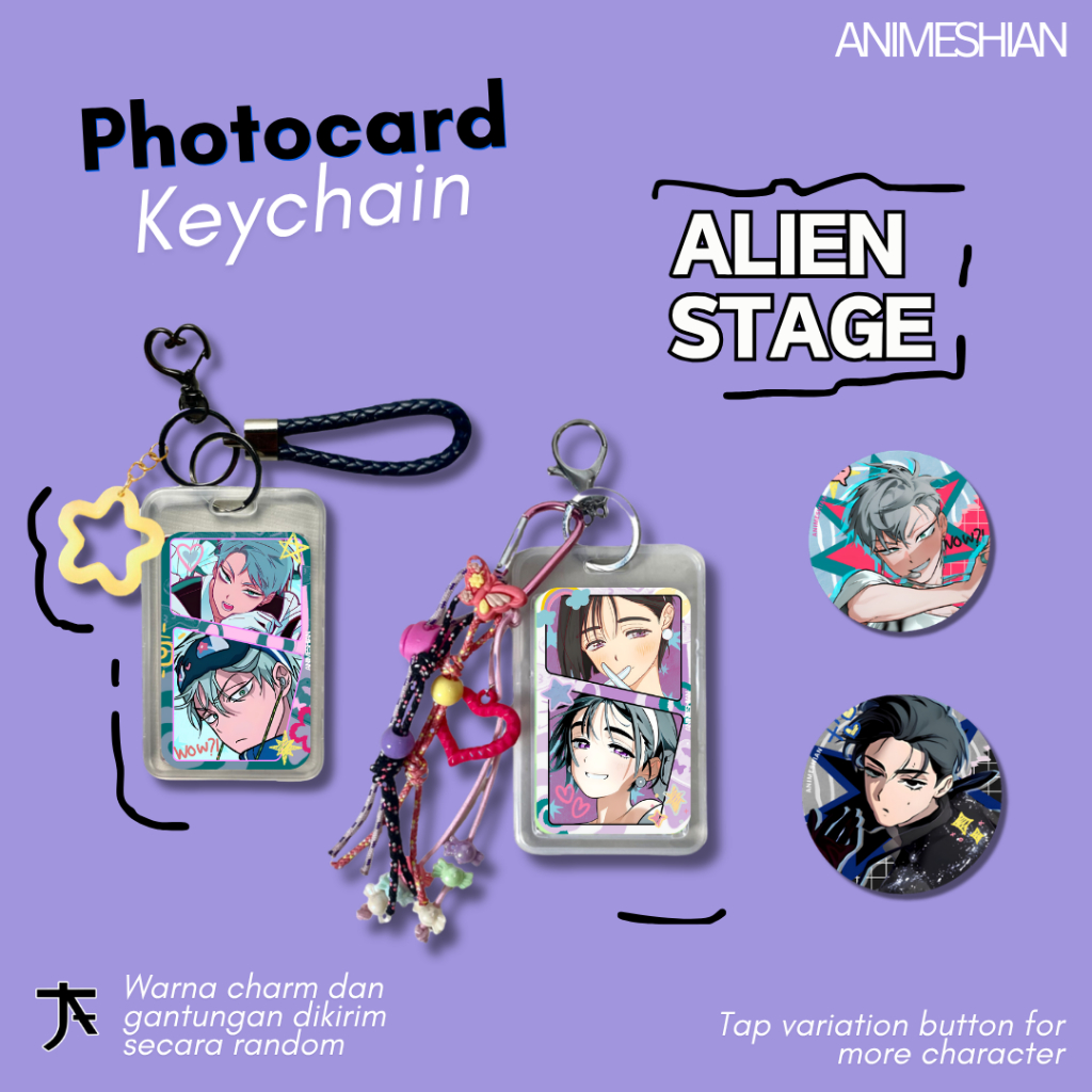 Photocard Keychain Alien Stage  - Animeshian - Gantungan Kunci, Keychain, Photo Card AlienStage, Sua