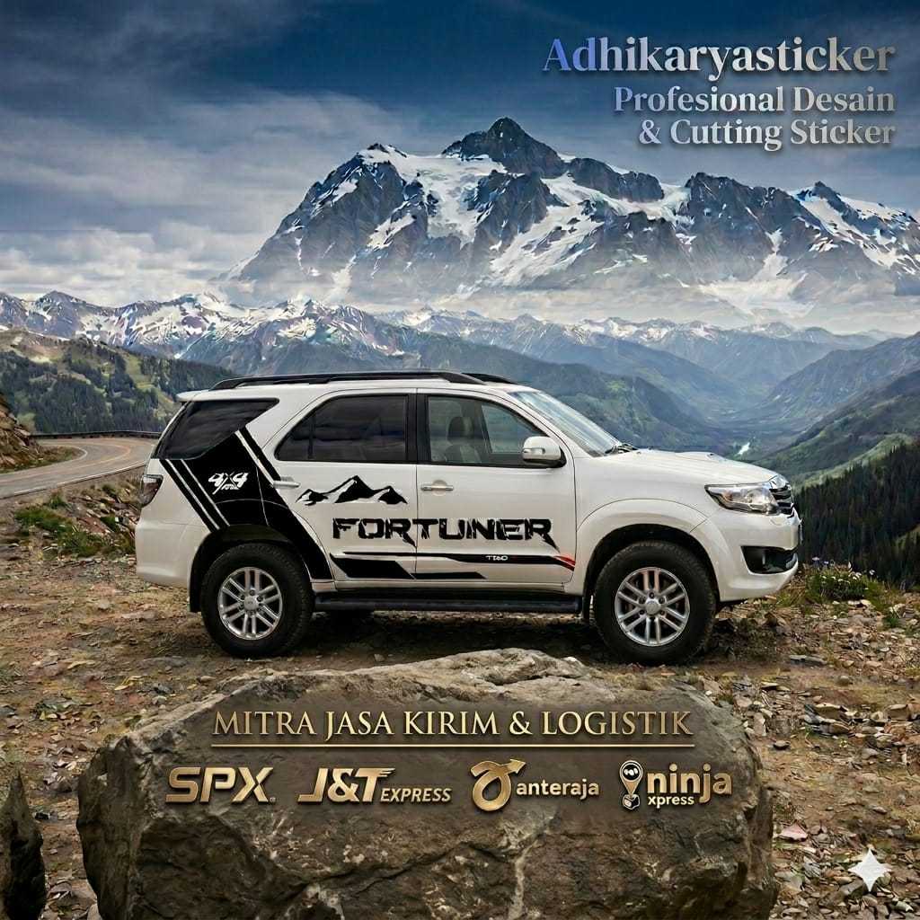 STIKER MOBIL FORTUNER STICKER CAR TOYOTA FORTUNER 4X4 STIKER 4X4 TOYOTA FORTUNER