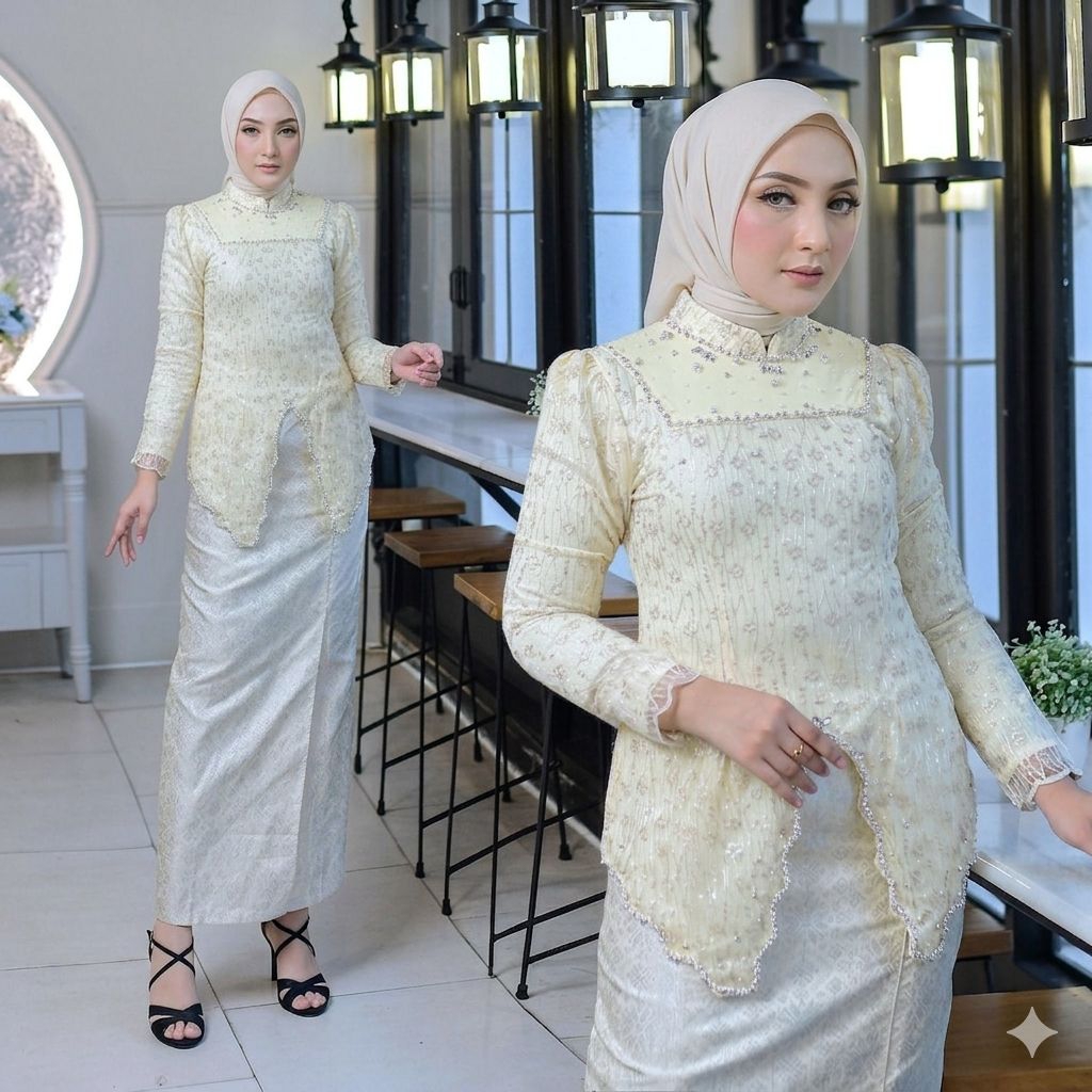 {2129} Setelan Kebaya Sanila Rok Span Songket / Set Kebaya Wisuda / Set Kebaya Remaja Modern