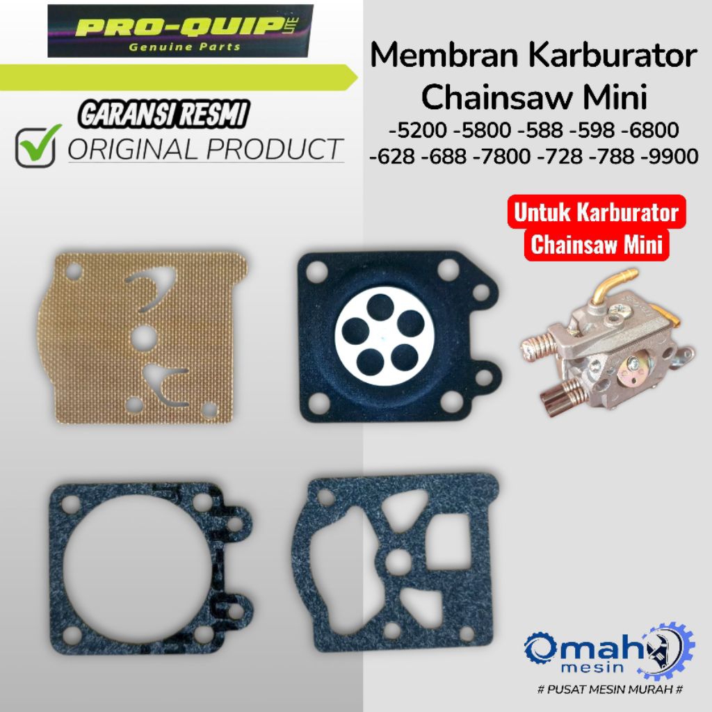 Membran Karburator Chainsaw Mini 5200 5800 588 598 6800 628 688 7800 728 788 9900 Merk PRO-QUIP LITE