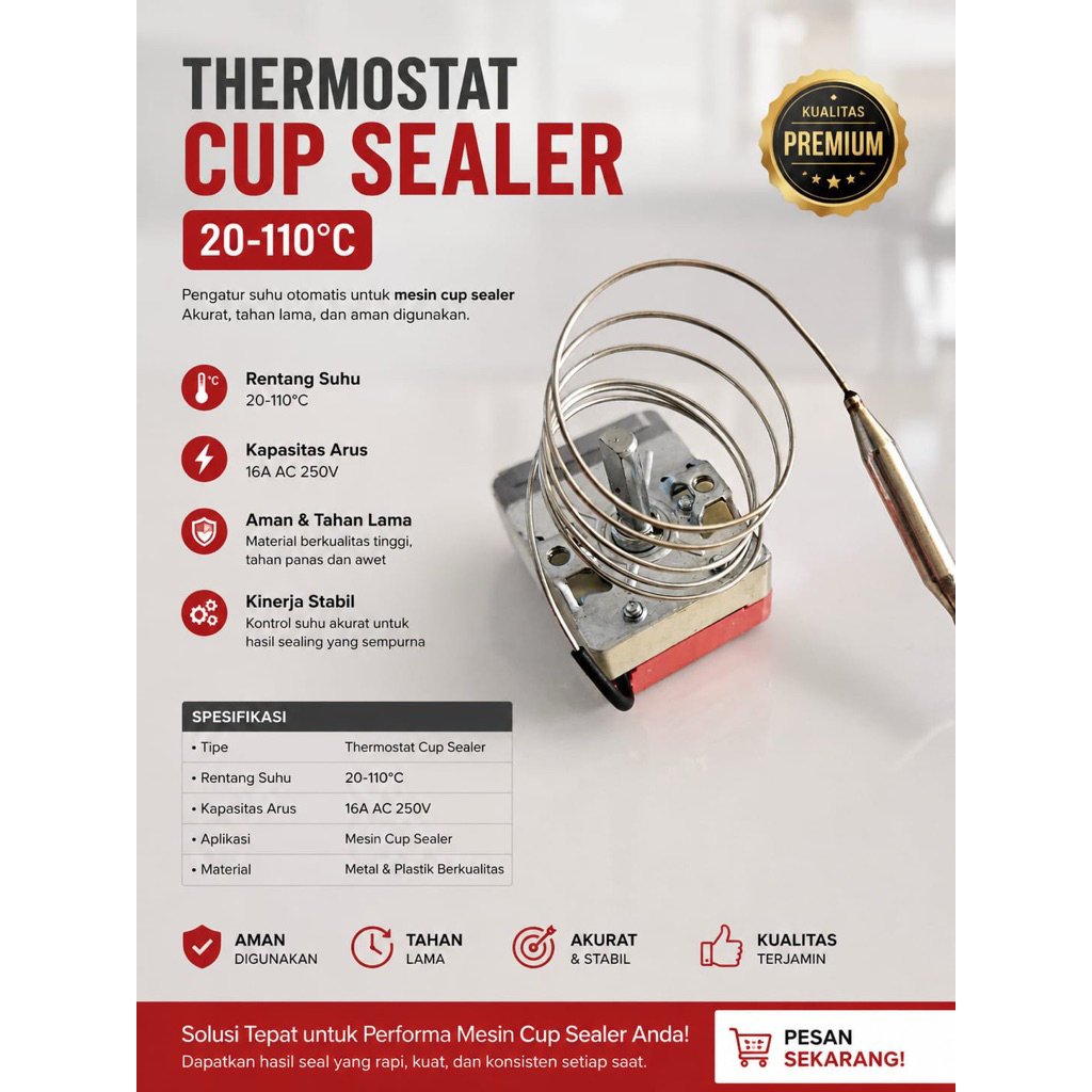 thermostat cup sealer pengatur suhu cup sealer 30-110 C