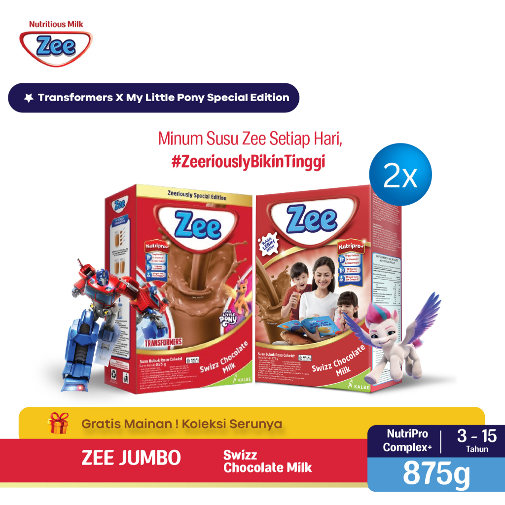 Zee Reguler Jumbo Swizz Chocolate Milk 875gr (2 Pack) Special Edition Gratis Random Toys Little Pony