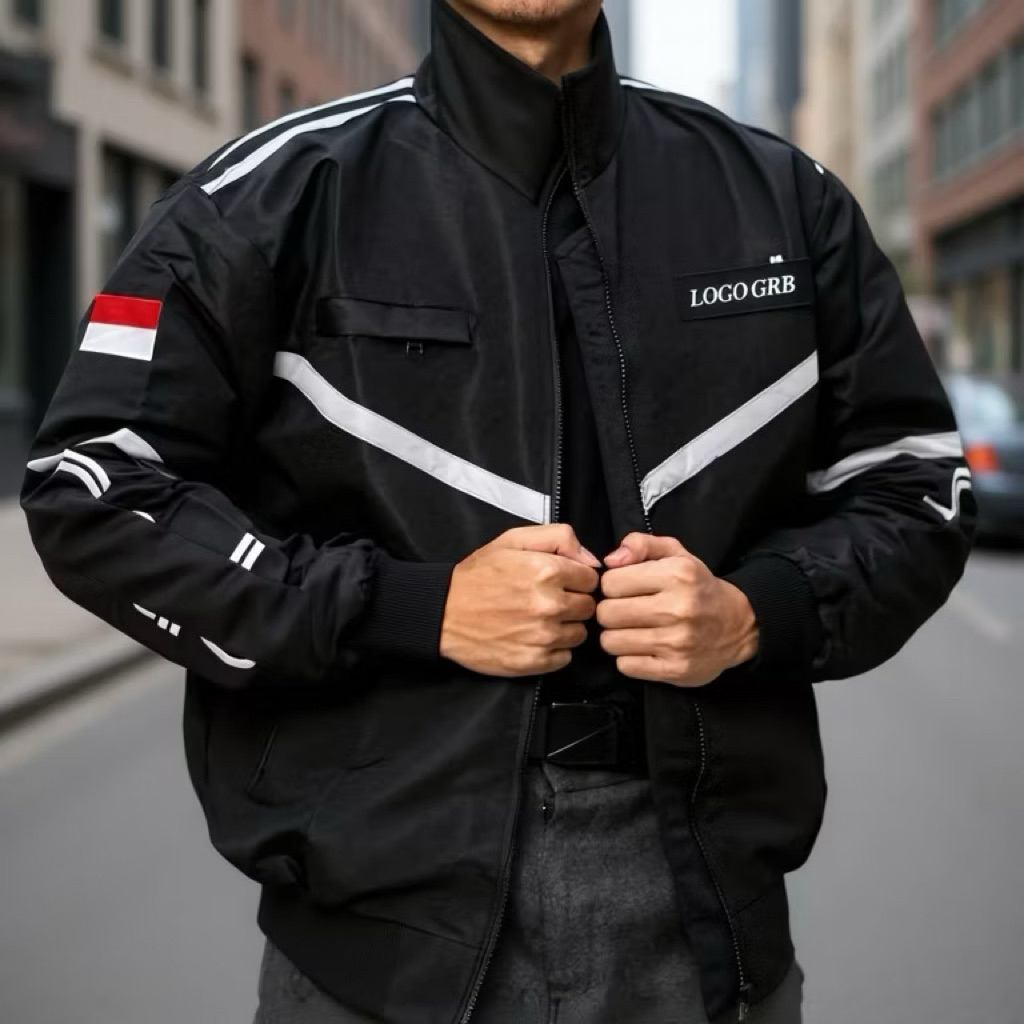 Jaket GRB HITAM jaket OJIL JAKET NGOJEK JAKET WATERPROOF TERLARIS