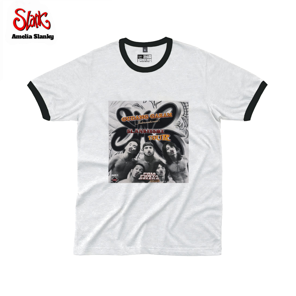 Tshirt Vintage Ringer Slank GG Slankissme Tour 2005 - Kaos Slank Distro Pria Wanita Unisex